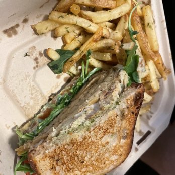 The Butchers Son - Hot Pesto Chicken Sandwich - Salad Near Me - Berkeley, California The Butchers Son - Hot Pesto Chicken Sandwich - Salad Near Me - Berkeley, California