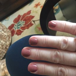 Dip powdered nails from Venus Nail Spa the first few days. Dip powdered nails from Venus Nail Spa the first few days.