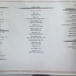 Drink menu