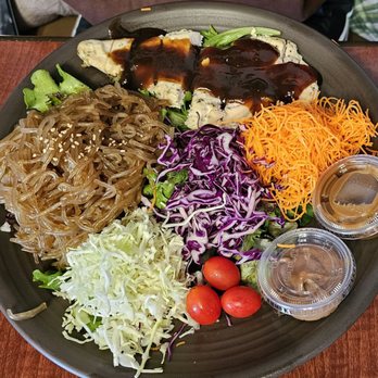 Greens Garden - Round Rock - Trio with teriyaki chicken. No fruit. - Asian Fusion Near Me - Round Rock, Texas Greens Garden - Round Rock - Trio with teriyaki chicken. No fruit. - Asian Fusion Near Me - Round Rock, Texas