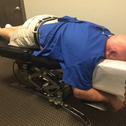 Nasa Chiropractic - Never too old to try new things  My husband on the treatment table. It's ok, he's used to me after 33 years!