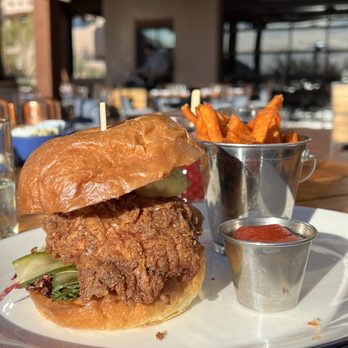 Proof - Crispy chicken sandwich - American Near Me - Scottsdale, Arizona Proof - Crispy chicken sandwich - American Near Me - Scottsdale, Arizona