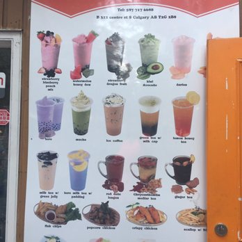 Hi Tea - a menu of various drinks and beverages - Bubble Tea Near Me - Calgary, Alberta