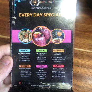 Uncle Ricos Cantina - Specials menu - Tex-Mex Near Me - Manassas, Virginia Uncle Ricos Cantina - Specials menu - Tex-Mex Near Me - Manassas, Virginia