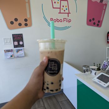 Boba Flip - Assam Black Milk Tea with boba - Bubble Tea Near Me - Brea, California