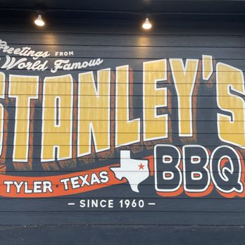 Stanley's Famous Pit Barbecue - Sign on Building - Barbeque Near Me - Tyler, Texas Stanley's Famous Pit Barbecue - Sign on Building - Barbeque Near Me - Tyler, Texas
