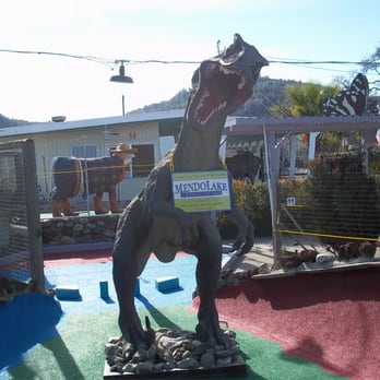 Tatonka Land Mini Golf - Our dinosaur on one of our holes. Sponsored by Mendo Lake Credit Union in Clearlake - Mini Golf Near Me - Clearlake, California Tatonka Land Mini Golf - Our dinosaur on one of our holes. Sponsored by Mendo Lake Credit Union in Clearlake - Mini Golf Near Me - Clearlake, California