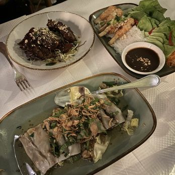 Le Colonial - Banh Uot - Sesame Beef Rolls Chao Tom - Shrimp on Sugar Cane Suon Nuong - Baby Back Ribs - Vietnamese Near Me - Chicago, Illinois Le Colonial - Banh Uot - Sesame Beef Rolls Chao Tom - Shrimp on Sugar Cane Suon Nuong - Baby Back Ribs - Vietnamese Near Me - Chicago, Illinois
