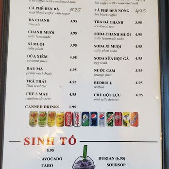 Pho So 1 - Menu as of 10/18/2023 - Vietnamese Near Me - Richmond, Virginia