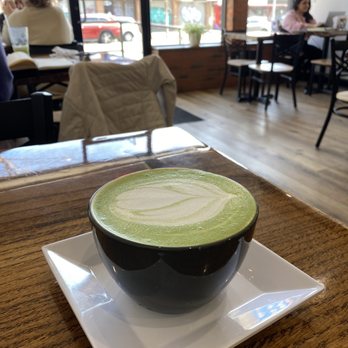 The Way Cafe - Matcha latte with almond milk! Amazing! - Coffee & Tea Near Me - Bronx, New York
