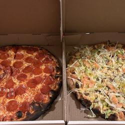 Traditional with pepperoni and Mac Doma pizza