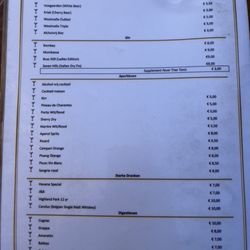Oud Brugge - Menu from July 2022