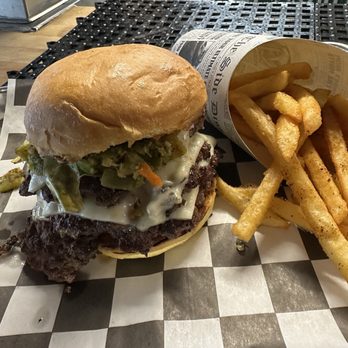 Stackers Burger - Fries are nice and crispy. This was delicious - Burgers Near Me - Albuquerque, New Mexico