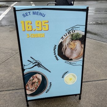ZUBU - Sandwich board outside~ (April 2025) - Ramen Near Me - Burnaby, British Columbia ZUBU - Sandwich board outside~ (April 2025) - Ramen Near Me - Burnaby, British Columbia