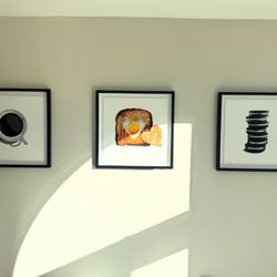NYC Frames - Custom framed with floating technique using museum glass and installed in this kitchen