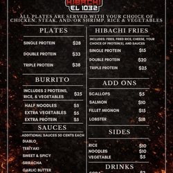Hibachi El1032 - Menu