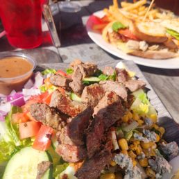 Cobb with Steak (Chicken BLT in the back)