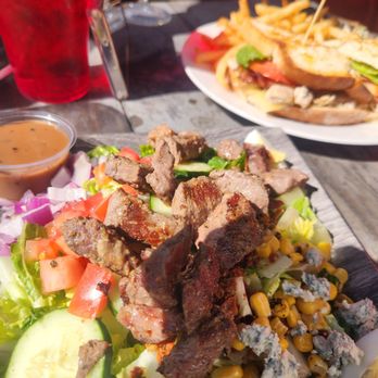 The Waterfront Bar - Cobb with Steak (Chicken BLT in the back) - Cocktail Bars Near Me - Copperhill, Tennessee The Waterfront Bar - Cobb with Steak (Chicken BLT in the back) - Cocktail Bars Near Me - Copperhill, Tennessee