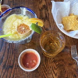 Mango marg and chips and salsa Mango marg and chips and salsa
