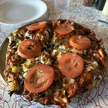 Time Out - A small pizza "The Works". I ate half and was full! - Pizza Near Me - Ephrata, Washington