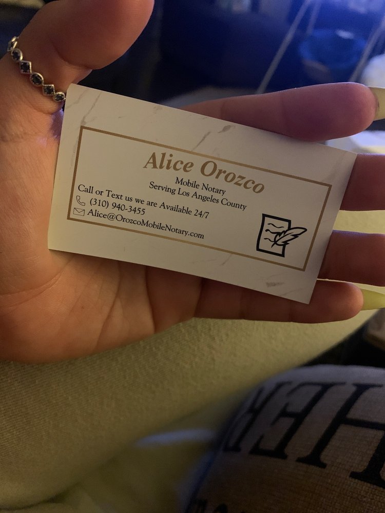 OROZCO MOBILE NOTARY Long Beach, California Notaries Phone Number
