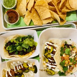 Nashville Hot Chicken , Korean Pork Belly , Chips and Salsa Nashville Hot Chicken , Korean Pork Belly , Chips and Salsa