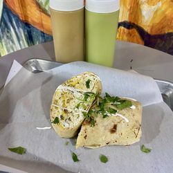 Potato and egg breakfast burrito
