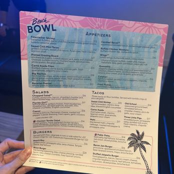 Beach Bowl - Food menu - Bowling Near Me - Jacksonville Beach, Florida