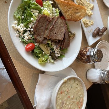 Sofra Family Bistro - Salad with gyro meat and chicken and rice soup - Breakfast & Brunch Near Me - Middleton, Wisconsin