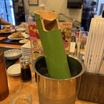 Tendon Tempura Carlos Junior - Sake in a cute bamboo bottle! - Japanese Near Me - Pasadena, California Tendon Tempura Carlos Junior - Sake in a cute bamboo bottle! - Japanese Near Me - Pasadena, California