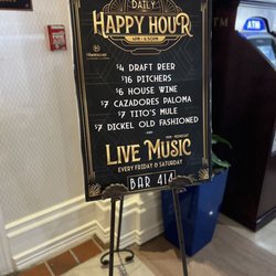 Bar 414 - Happy hour menu.