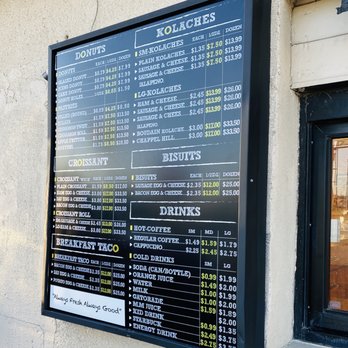 Westco Donuts - a menu on a wall - Donuts Near Me - Stafford, Texas Westco Donuts - a menu on a wall - Donuts Near Me - Stafford, Texas