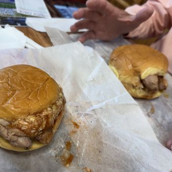 Tarheel Q - The regular course chopped and large sliced sandwiches with red slaw. - Barbeque Near Me - Lexington, North Carolina Tarheel Q - The regular course chopped and large sliced sandwiches with red slaw. - Barbeque Near Me - Lexington, North Carolina