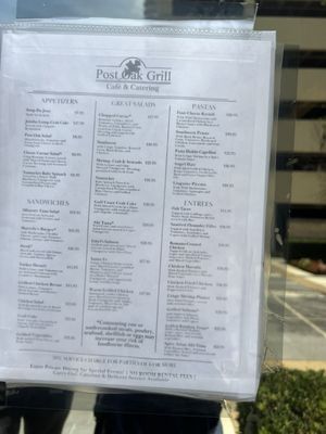 Menu photo 1 Post Oak Grill Café & Catering Houston, TX Menu photo 1 Post Oak Grill Café & Catering Houston, TX