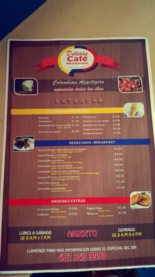 Menu photo 3 Delicias Cafe Kissimmee, FL