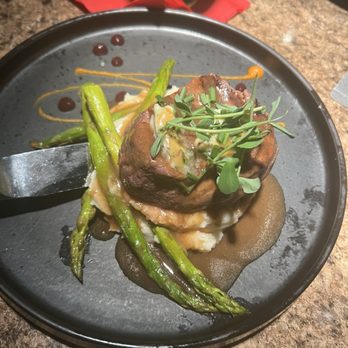 The Rabbit Hole - Filet mignon with roasted potatoes and asparagus - New American Near Me - Colorado Springs, Colorado