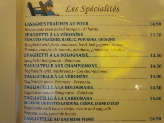 Menu photo 4 La Trattoria Biarritz, 64 Menu photo 4 La Trattoria Biarritz, 64
