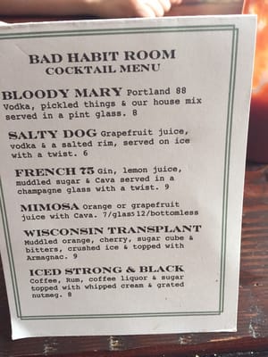 Menu photo 5 Bad Habit Room Portland, OR Menu photo 5 Bad Habit Room Portland, OR