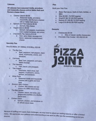 Menu photo 1 Pizza Joint Aiken, SC