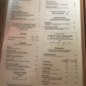 Nick's Seafood Restaurant - Dinner menu - Seafood Near Me - Pacifica, California Nick's Seafood Restaurant - Dinner menu - Seafood Near Me - Pacifica, California