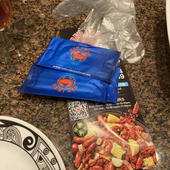Red Crab Juicy Seafood - Wipes and gloves included. You'll need the gloves if you pick the Cajun sauce - Seafood Near Me - Milwaukee, Wisconsin