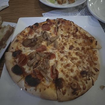 Agliolio - Half cheese, half pepperoni and sausage pizza - Italian Near Me - Boynton Beach, Florida