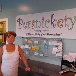 Persnickety Cleaning Services - Owner Edie Fillinger in our Vacation Rental laundry facility