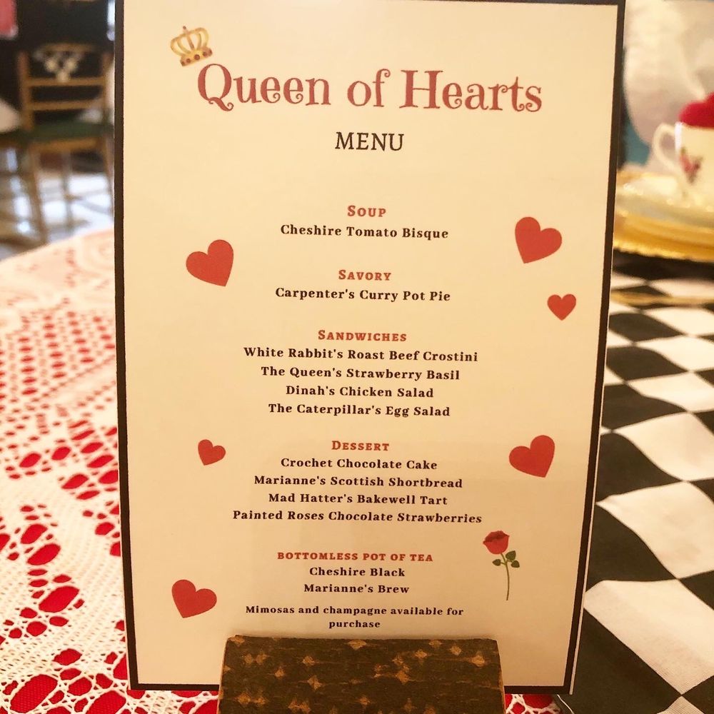 The Tea Cart - Mad Hatter tea party menu - Tea Rooms Near Me - Berryville, Virginia The Tea Cart - Mad Hatter tea party menu - Tea Rooms Near Me - Berryville, Virginia