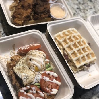 Waffle Love - Chicken and waffles. Breakfast Sammy. And ?? I forget - Waffles Near Me - Round Rock, Texas Waffle Love - Chicken and waffles. Breakfast Sammy. And ?? I forget - Waffles Near Me - Round Rock, Texas