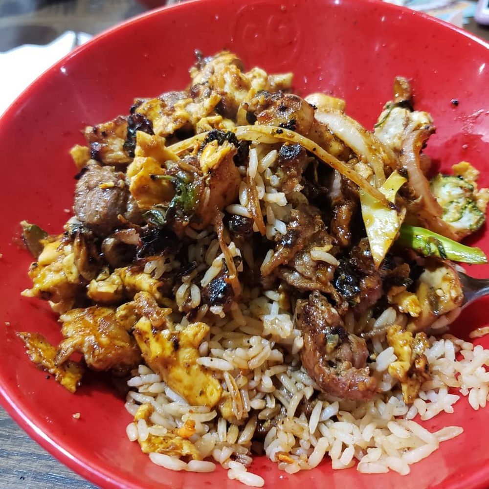 Genghis Grill - Many complaints about them burning food this bowl was almost there. - Chinese Near Me - Addison, Texas Genghis Grill - Many complaints about them burning food this bowl was almost there. - Chinese Near Me - Addison, Texas