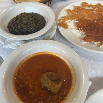 Raffi's Place - Tadig (two stews): crispy bottom rice with ghormeh sabzi and gheimei. - Middle Eastern Near Me - Glendale, California Raffi's Place - Tadig (two stews): crispy bottom rice with ghormeh sabzi and gheimei. - Middle Eastern Near Me - Glendale, California