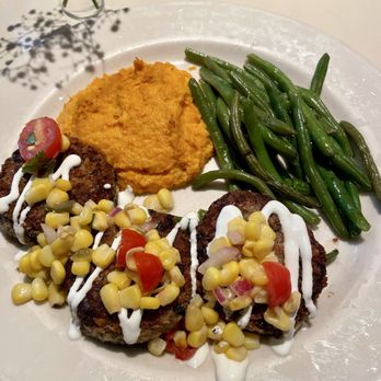 Lucky 32 Southern Kitchen - Black Bean Cakes** - New American Near Me - Greensboro, North Carolina