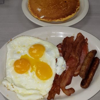 Sunnys Coney Island - Big Breakfast with pancakes and 6+ pieces of meat. - Breakfast & Brunch Near Me - Romulus, Michigan Sunnys Coney Island - Big Breakfast with pancakes and 6+ pieces of meat. - Breakfast & Brunch Near Me - Romulus, Michigan