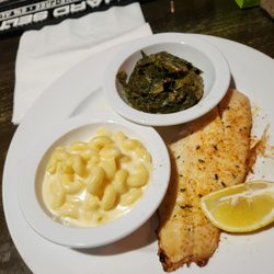 Pirate's Cove - Red snapper Mac n cheese collards